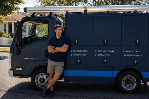 Licensed the Northern Beaches plumber at the van